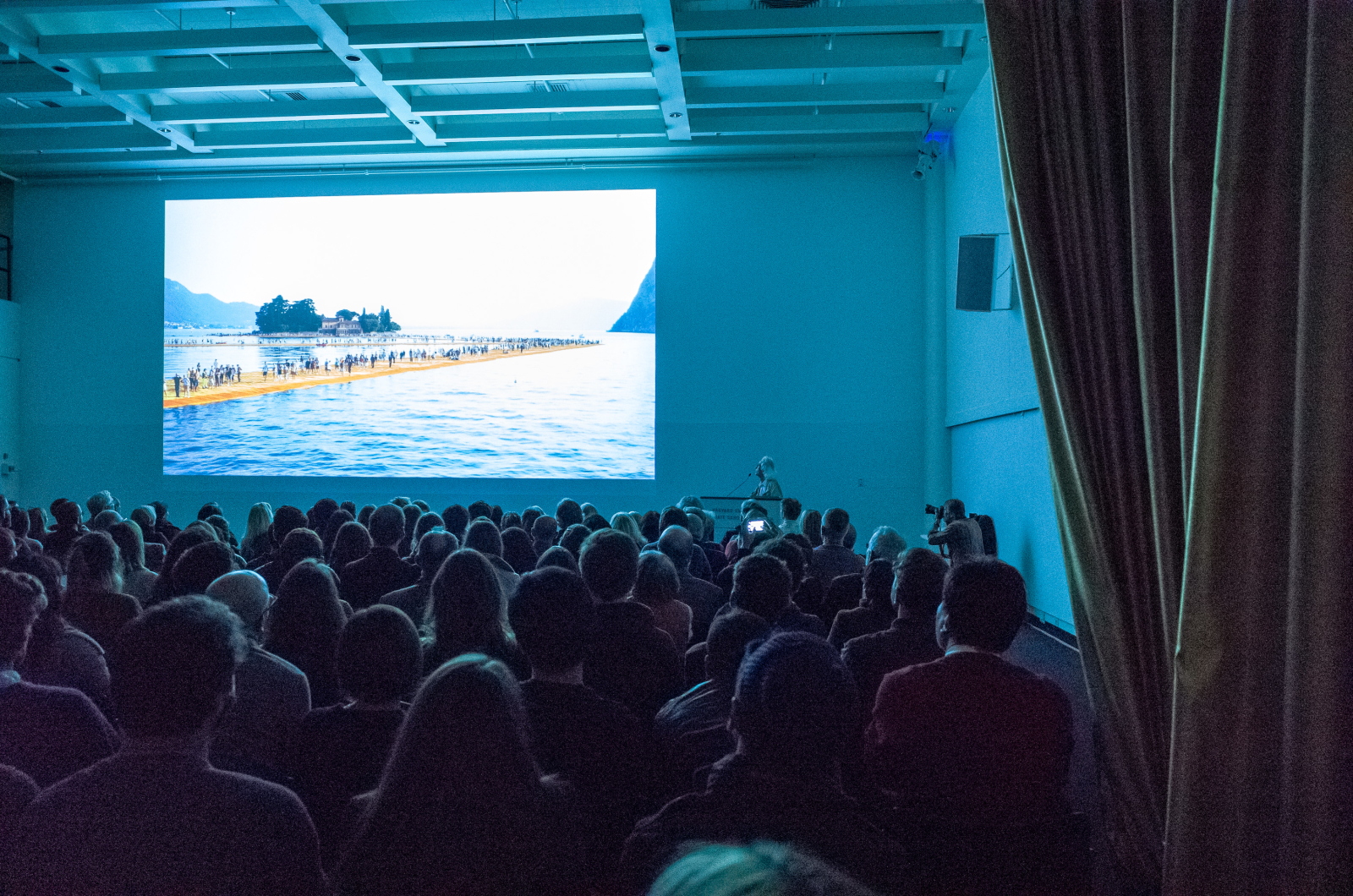 Photo from Rouse Visiting Artist Lecture: Christo, “The Floating Piers, Lake Iseo, Italy, 2014-16, and Two Works In Progress” event