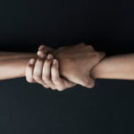 Abstract image of two hands