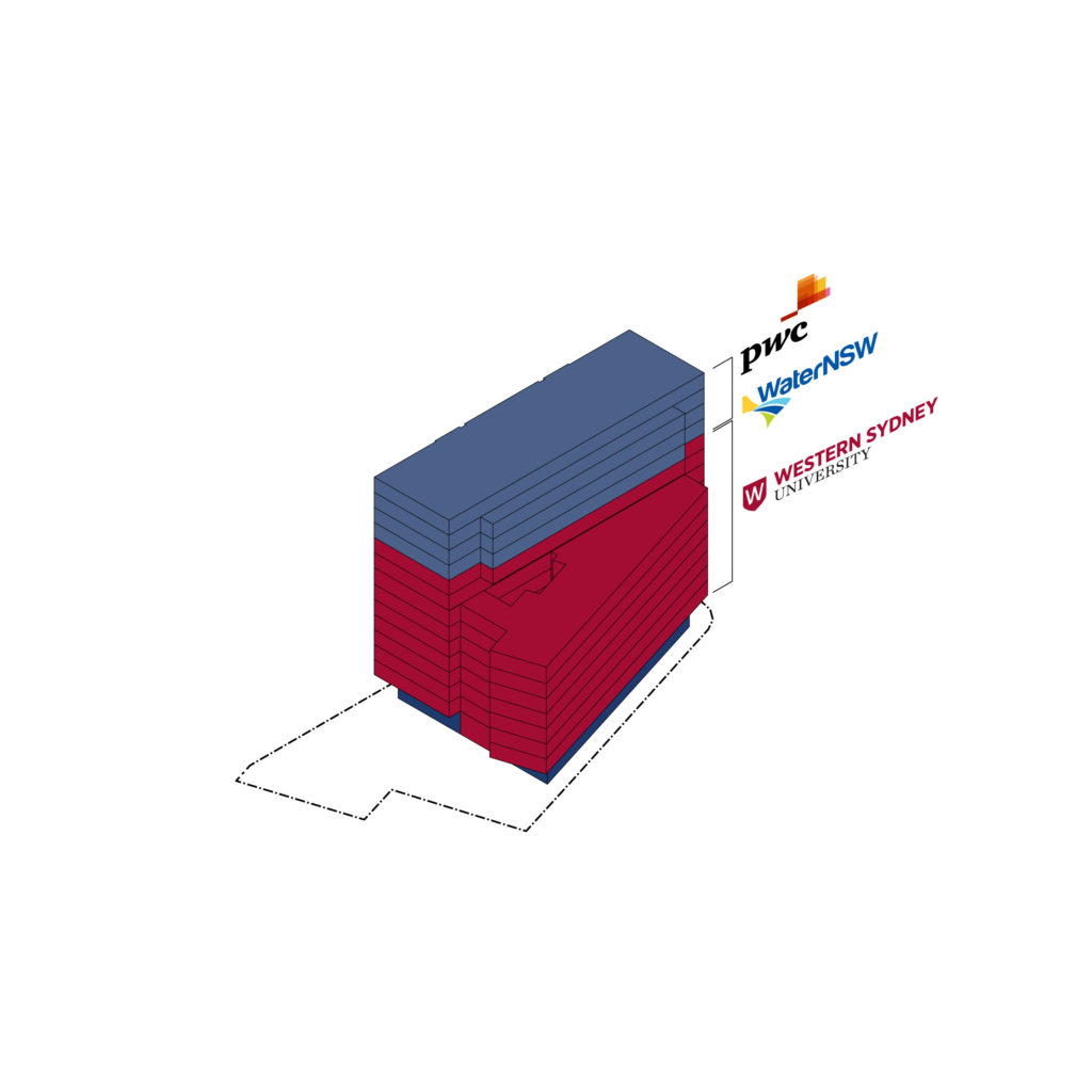 Graphic showing leased parts of the university building