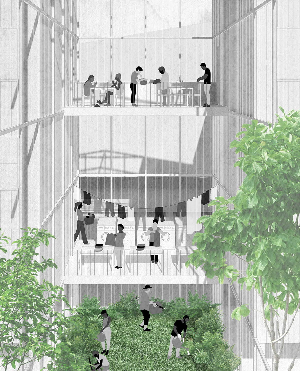 Vignette showing new housing