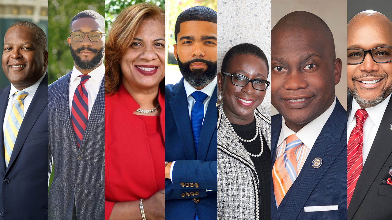 Color images of seven headshots of the Mayors who will be participating in this event.