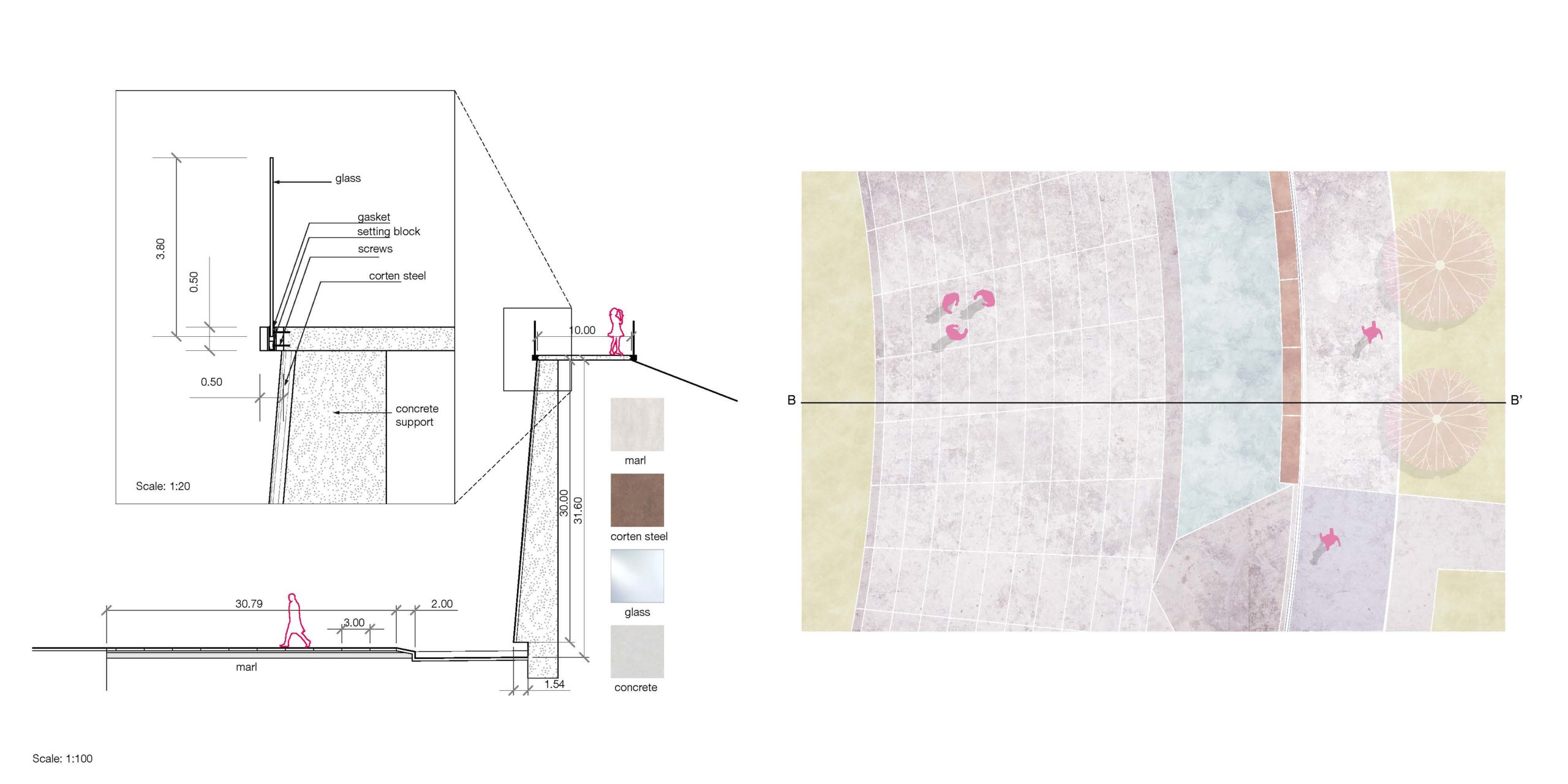 Plan detail and construction detail
