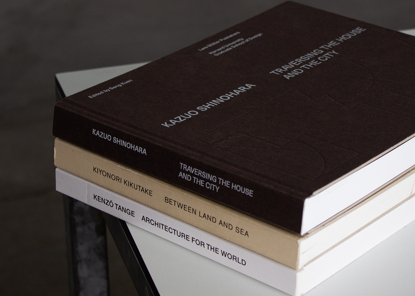 3 books stacked onto of one another featuring Kazuo Shinohara: Traversing the House and the City