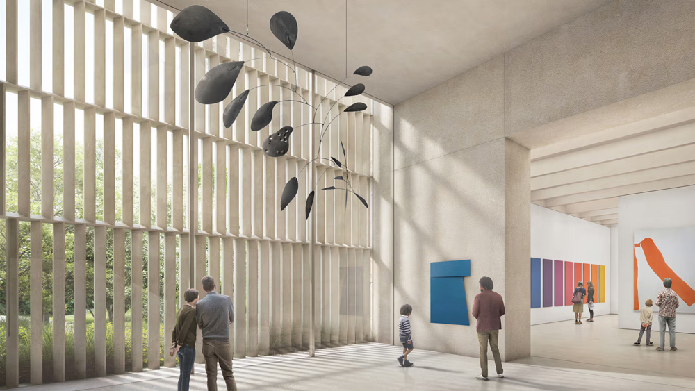 Rendering of art museum gallery
