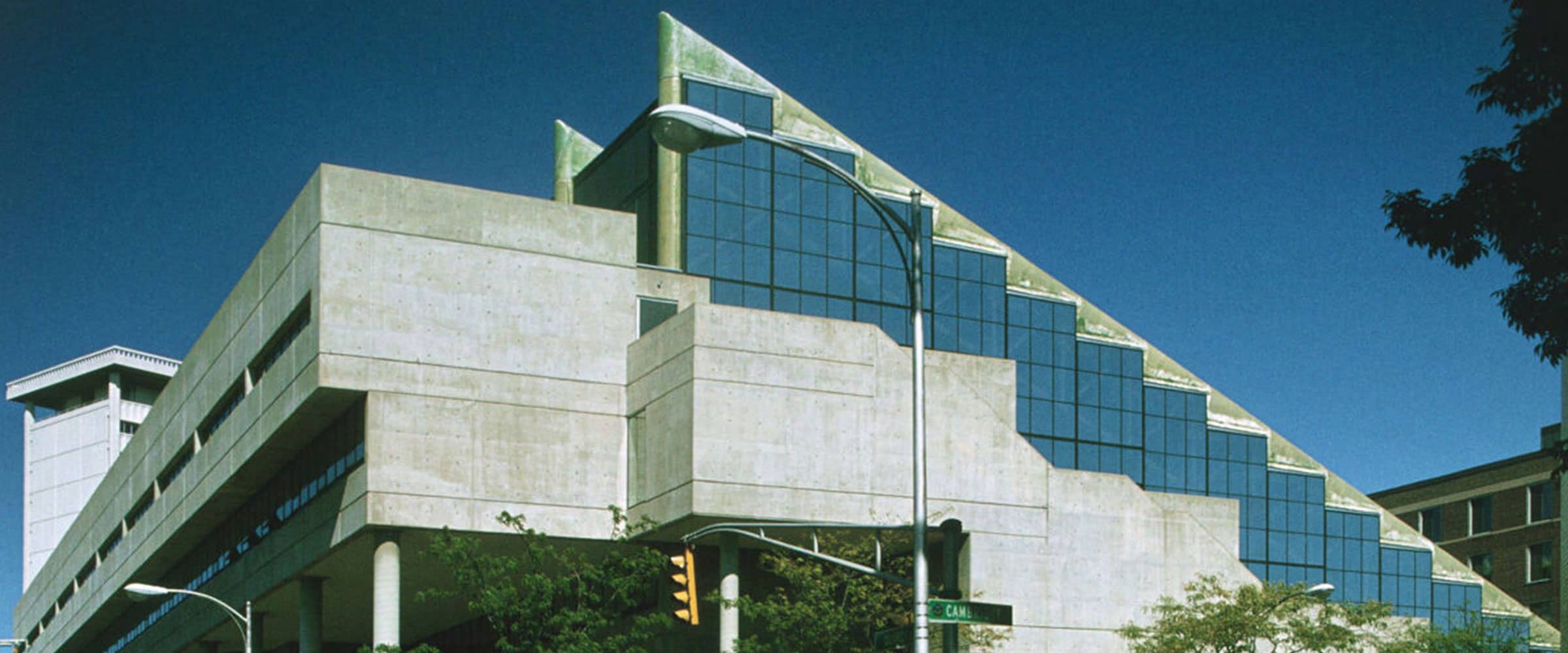 Exterior of Gund Hall.